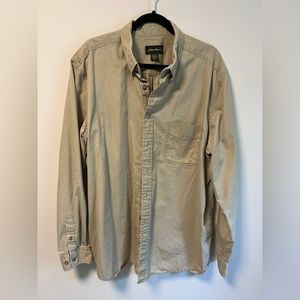 Eddie Bauer Khaki Long Sleeve Button Up Shirt